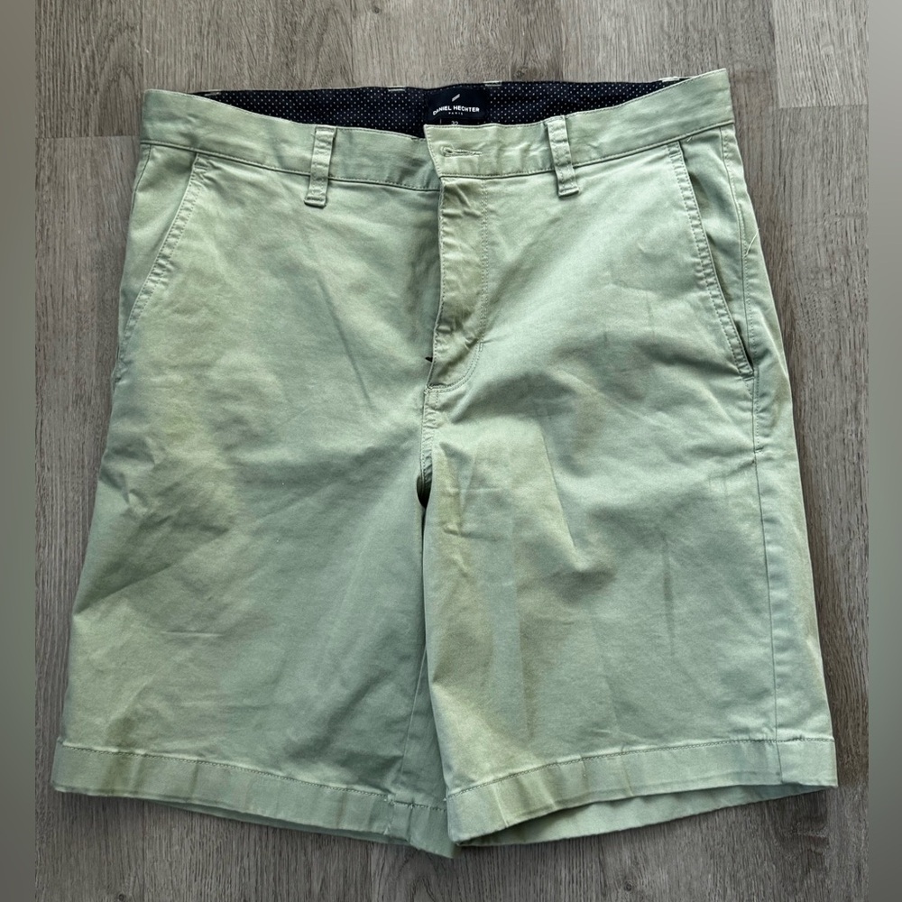 Daniel Hechter Olive Green Flat Front Shorts